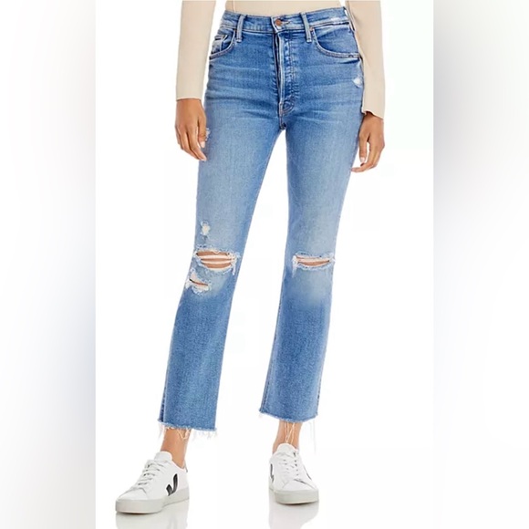 MOTHER The Tripper Ankle Fray Flare Jeans in Play Like a Pirate - Picture 1 of 14